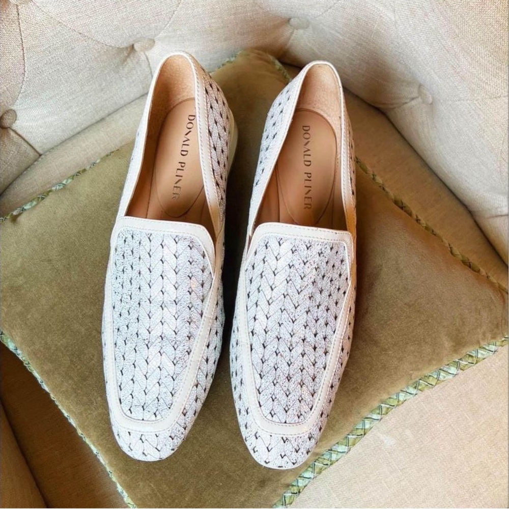 Donald Pliner Rezza Metallic Woven Leather Loafers